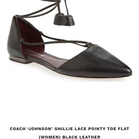 COACH'johnson' Ghillie Lace Pointy Toe Flats - Picture 4 of 8